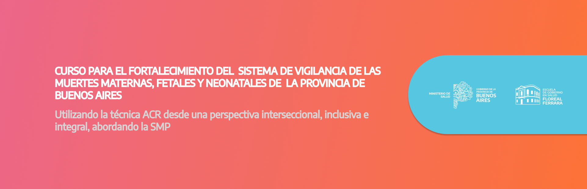 CURSO PARA EL FORTALECIMIENTO DEL SISTEMA DE VIGILANCIA DE LAS MUERTES MATERNAS, FETALES Y NEONATALES DE LA PROVINCIA DE BUENOS AIRES utilizando la técnica ACR desde una perspectiva interseccional, inclusiva e integral, abordando la SMP